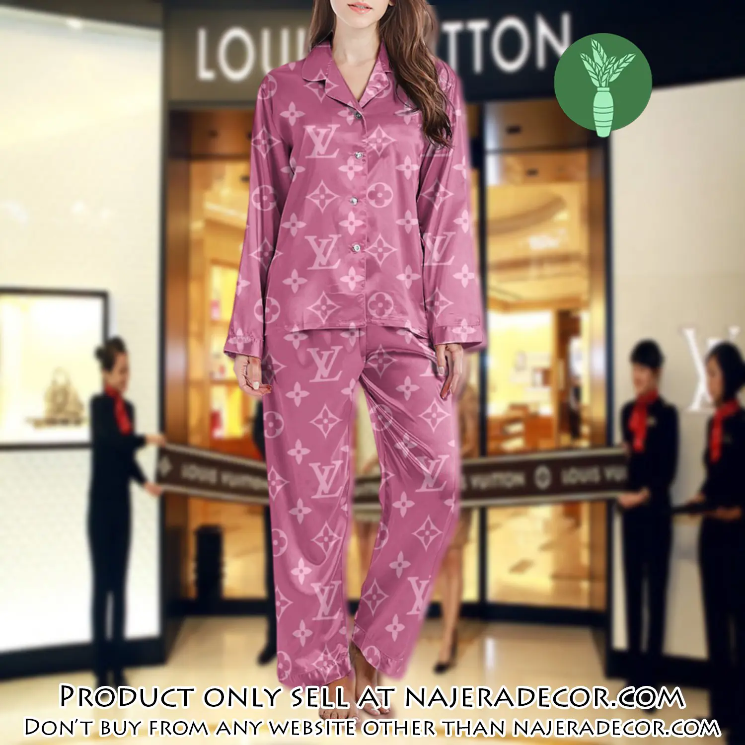 Lv monogram long satin pajama set pjs1014 njr3805281